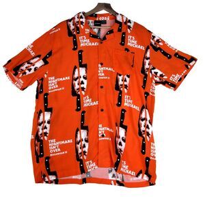 Halloween 2 Men's Button-Up Graphic Print Shirt Size XL Horror Classic